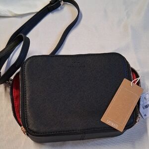 NWT Womens Satinato Black Crossbody